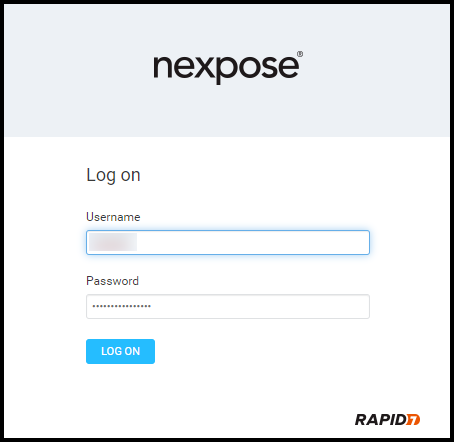 Nexpose Tag Report - Login Screen